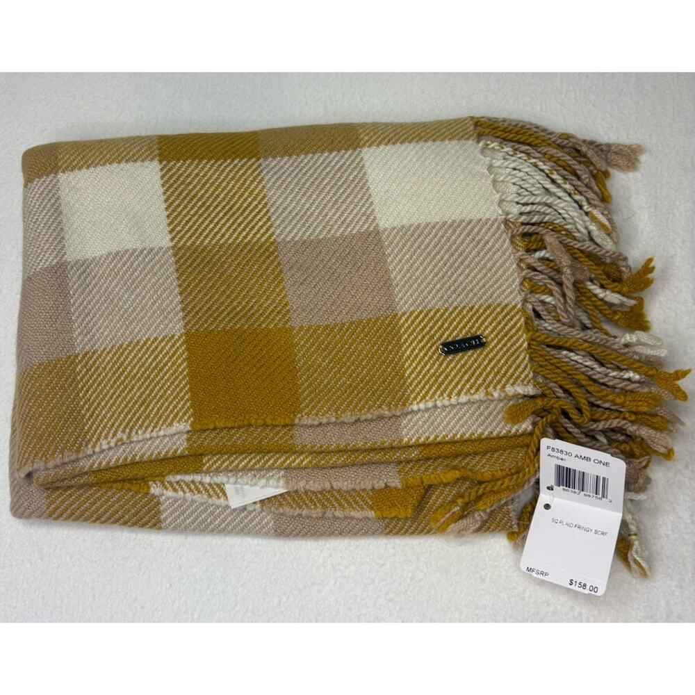 NWT Coach Amber Gold Wool/Cashmere Blend Fringe Scarf ($158)